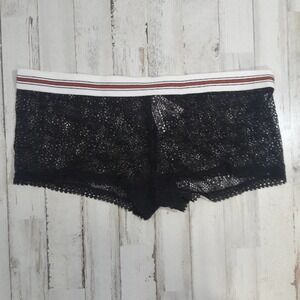 NWT VS Mesh Sheer Boyshorts Panties Large Fishnet